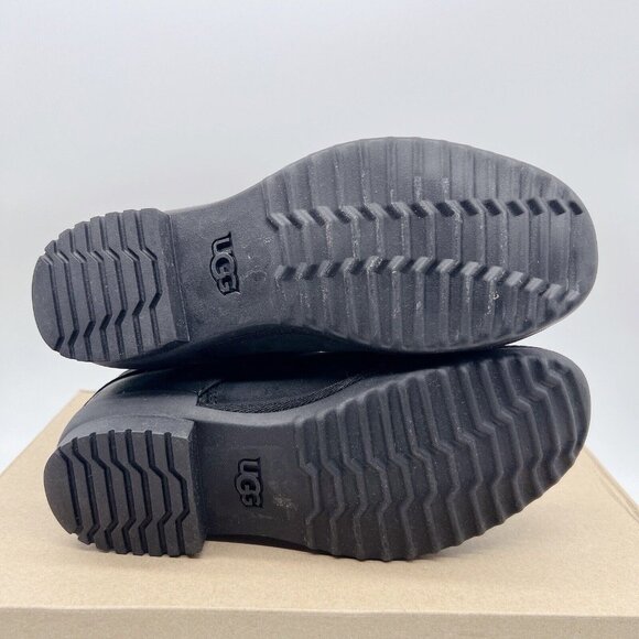 UGG Lorna Waterproof Bootie Boots Black Suede Leather Wool Womens US 6 New - Picture 8 of 11